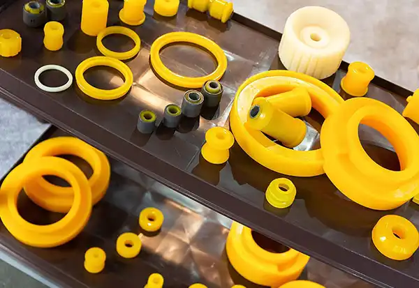 PTFE and polymer sintering process with controlled soak and cooling in an industrial oven