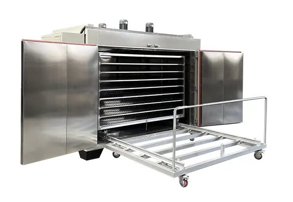 Batch curing oven with load rack — customizable rack for large-scale batch production