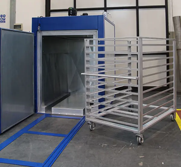 ALT： Customizable load rack for batch curing oven — adjustable rack for varying batch sizes