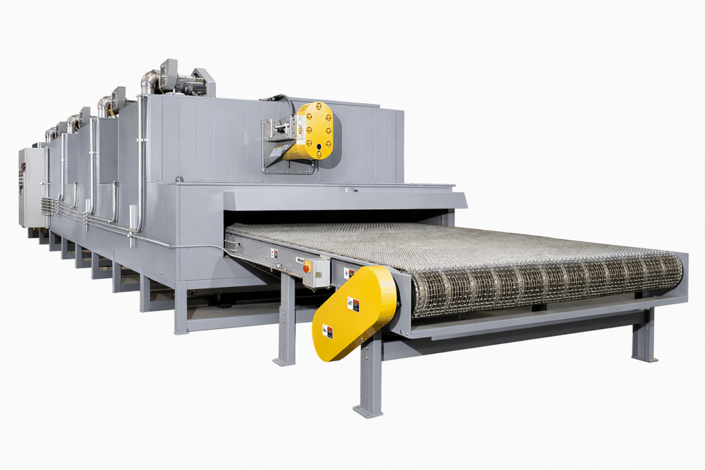Industrial conveyor oven with stainless steel mesh belt for continuous drying and curing