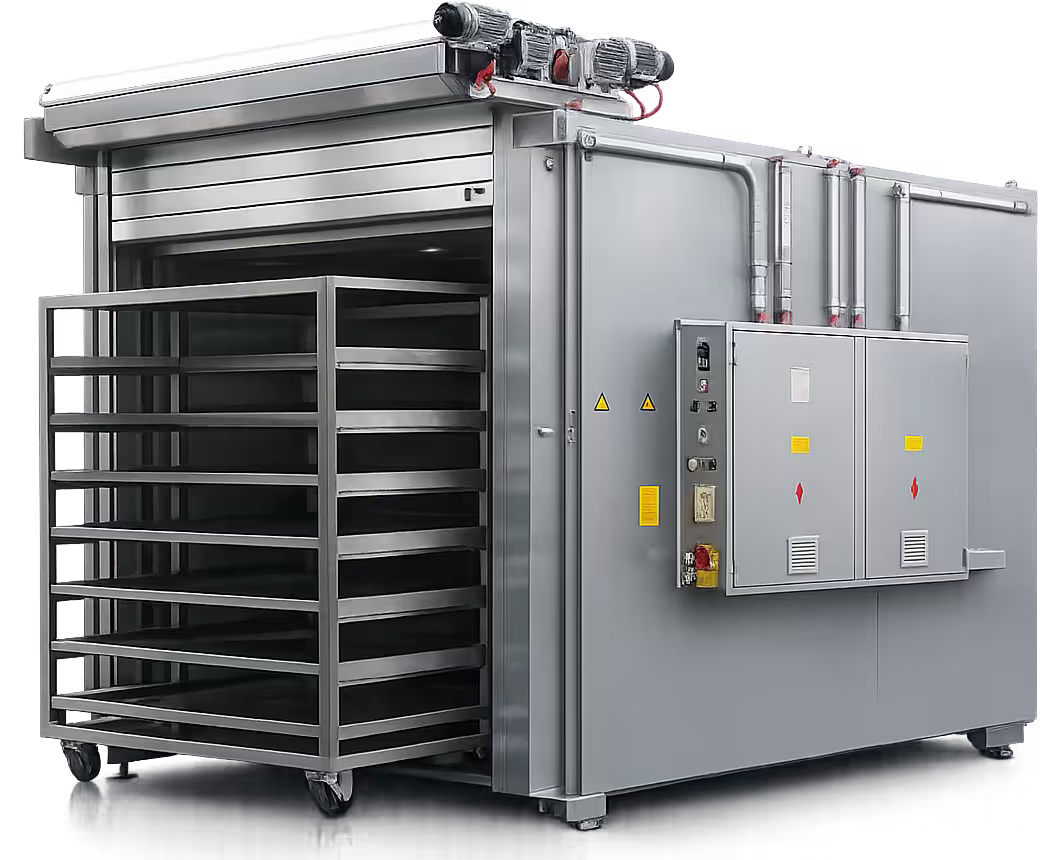 Constant temperature drying oven with trolley loading