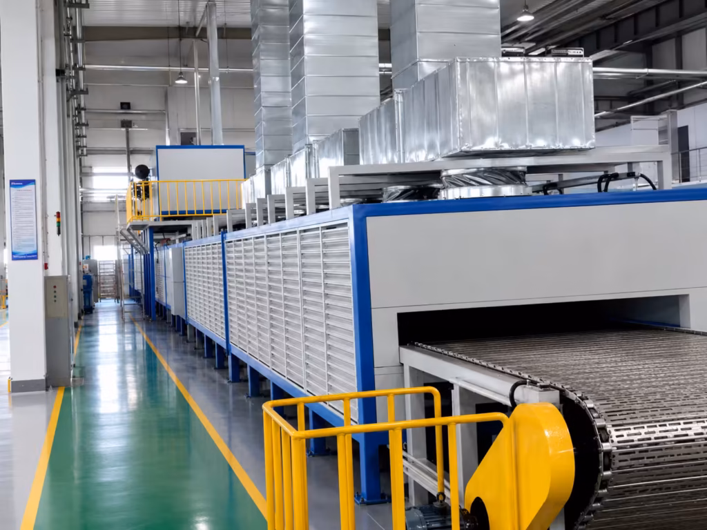 continuous gas conveyor oven for industrial production lines